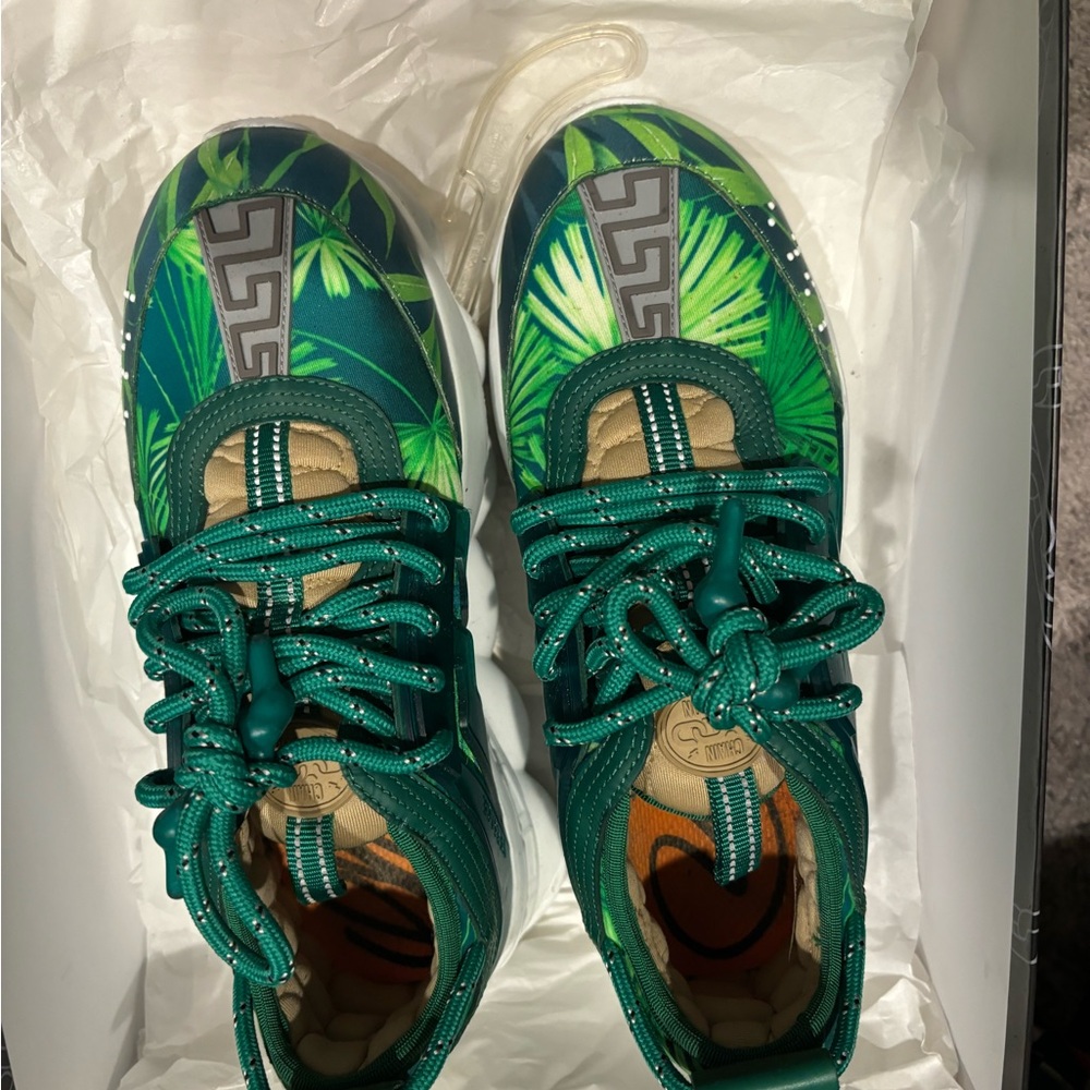 Versace Green Sneakers Modern Design Comfort